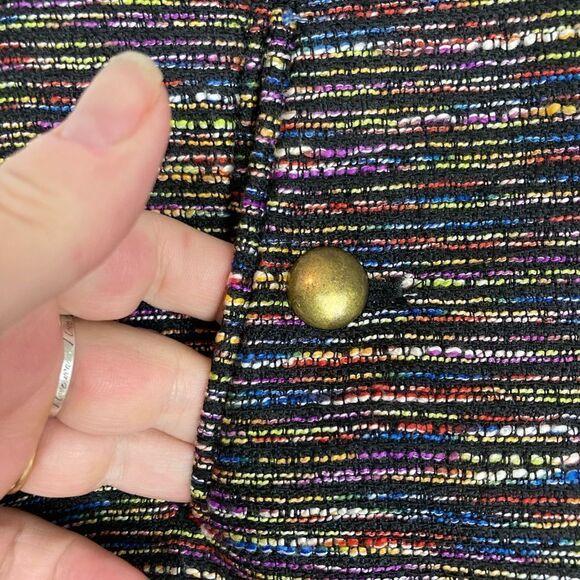Loft multicolored mod party mini skirt w/ pockets gold hardware NWOT - Picture 5 of 7